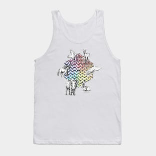 Flower of Life White Totem Animals Tank Top